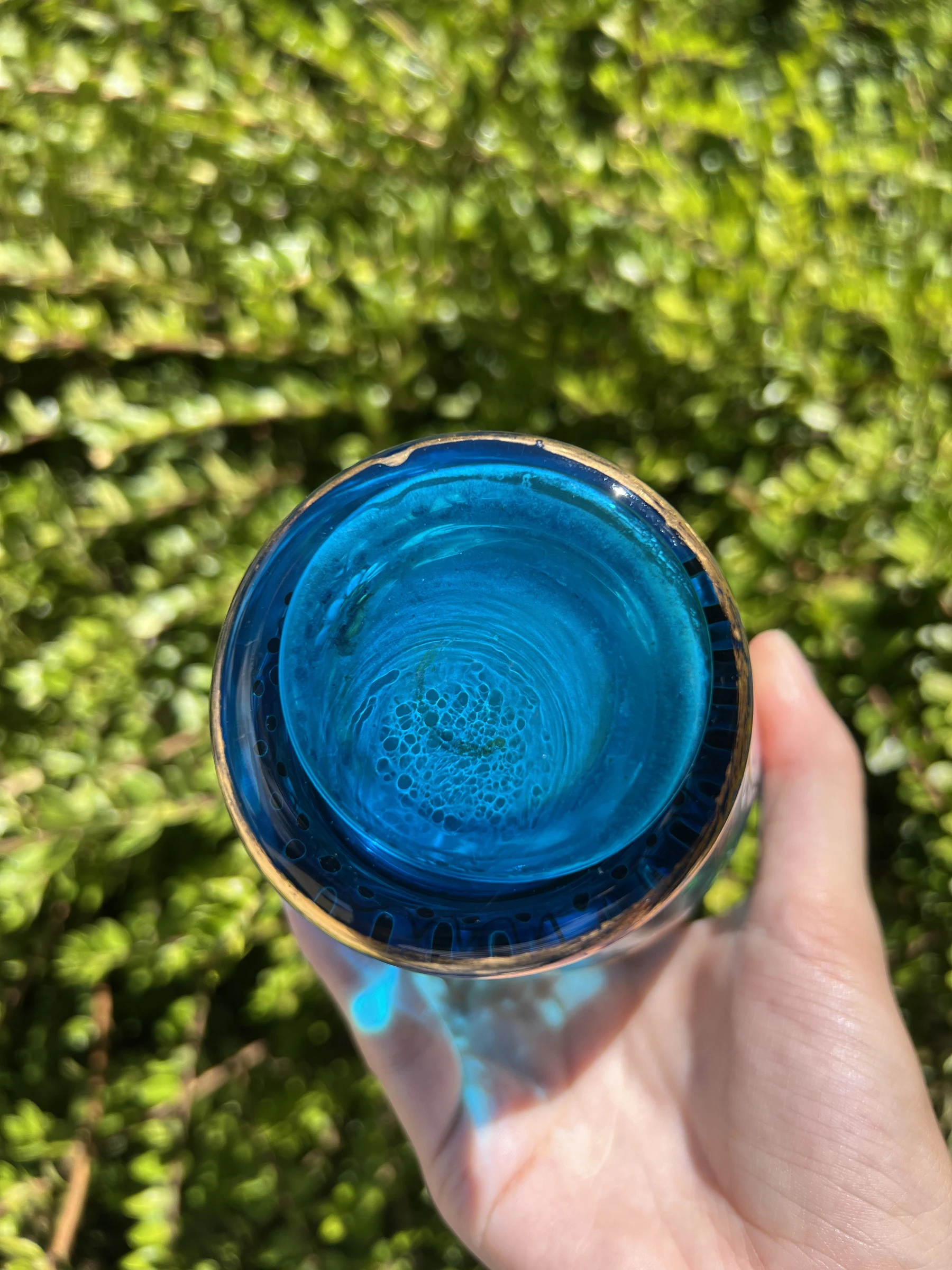 🩵 Vintage vaas van handgeschilderd glas Royo gesigneerd Made in Spain 17 cm – photo 10